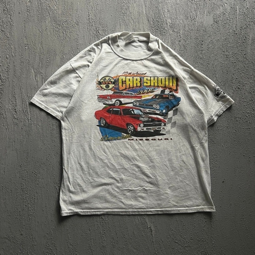 Vintage Owensville Missouri Car Show Shirt XL White 2000s Y2K
